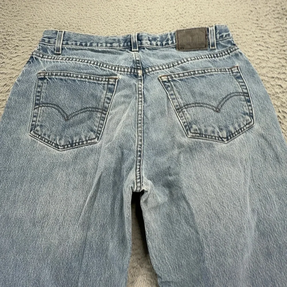 Levis SilverTab Mens 34x32 Straight Relaxed Light Wash Blue Jeans Baggy Denim